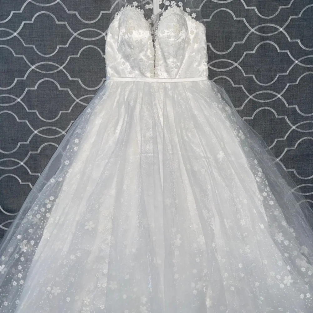 Sparkly Tulle Wedding Boho Ball Gown - Picture 4 of 7